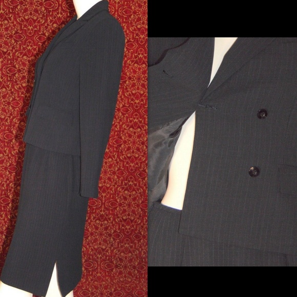 KASPER ASL navy pin striped suit 2💥 - Picture 4 of 8